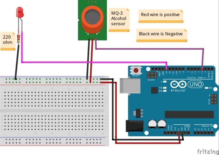 Alcohol Detector Using Arduino And Mq3 MQ Sensor With Arduino