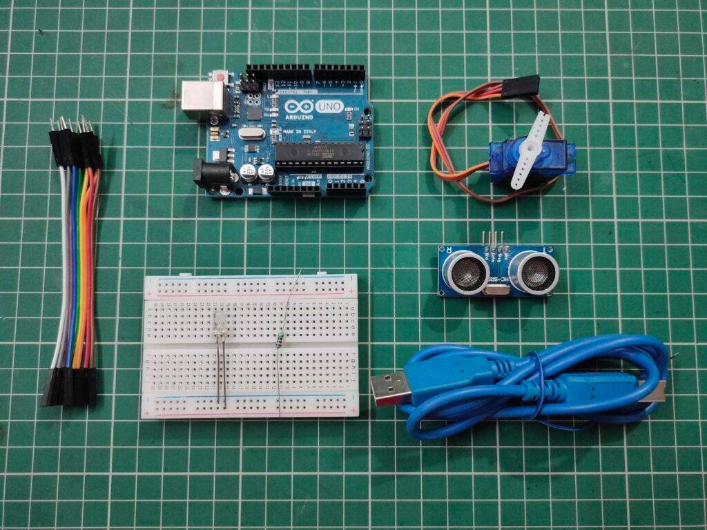 Smart dustbin using Arduino components Required