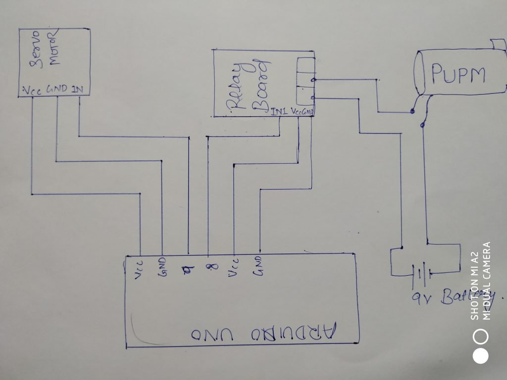 Circuit diagram for automatic irrigation system using arduin