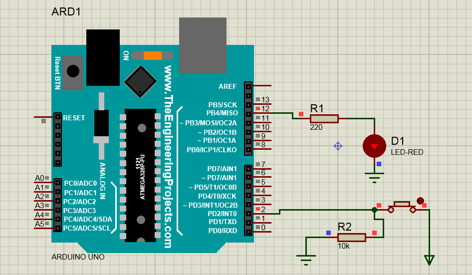 Push Button with Arduino Tutorial | Arduino button Interface