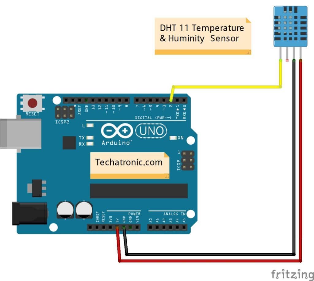 DHT11 with Arduino Circuit