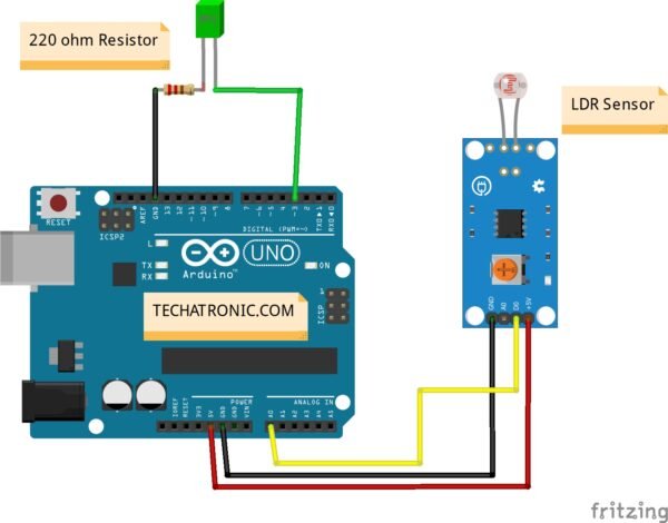 LDR sensor with Arduino Tutorial | Arduino Light Sensor| Techatronic