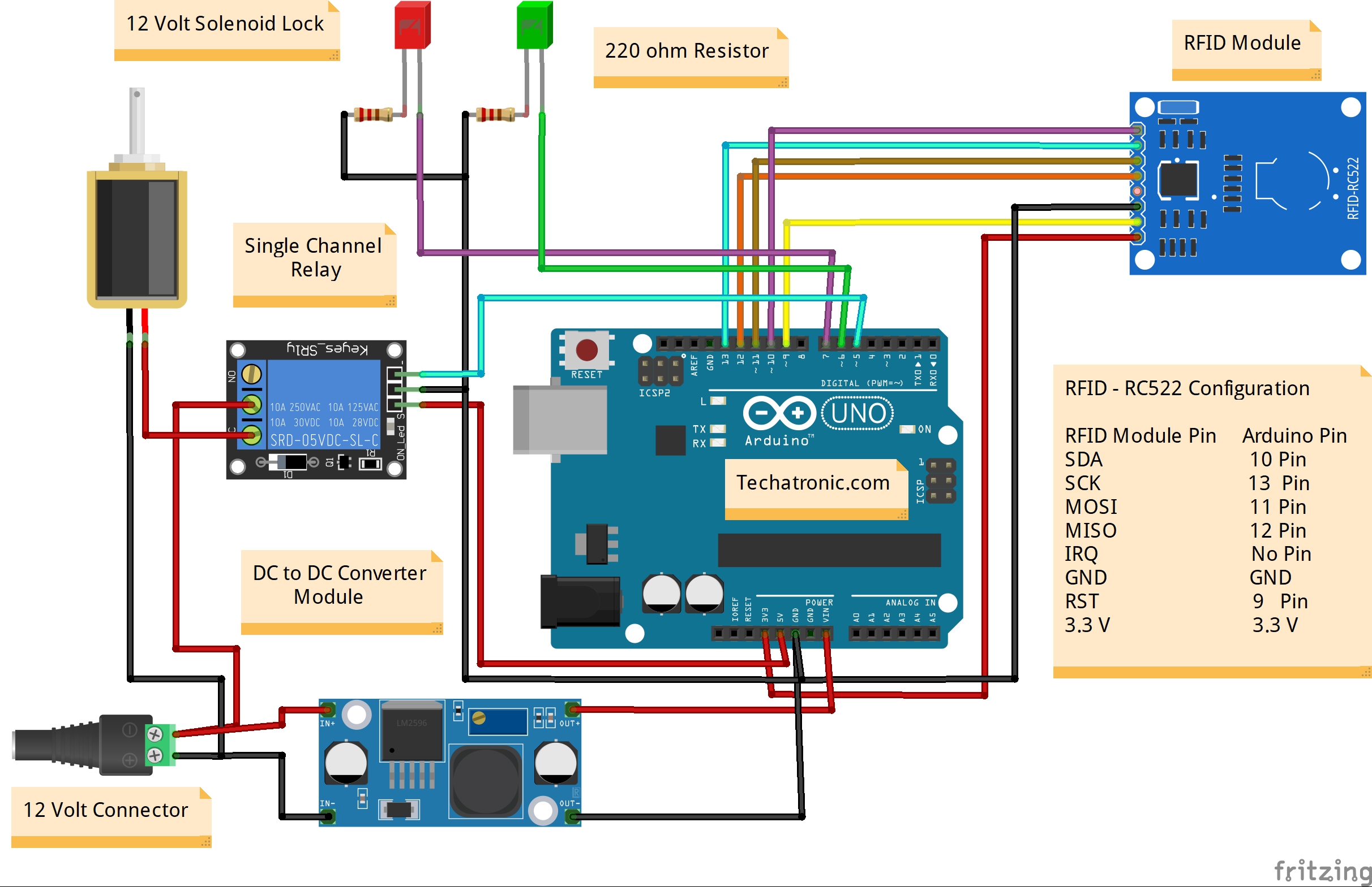 Arduino RFID circuit diagram