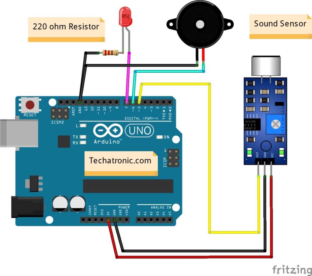 sound sensor with arduino circuit