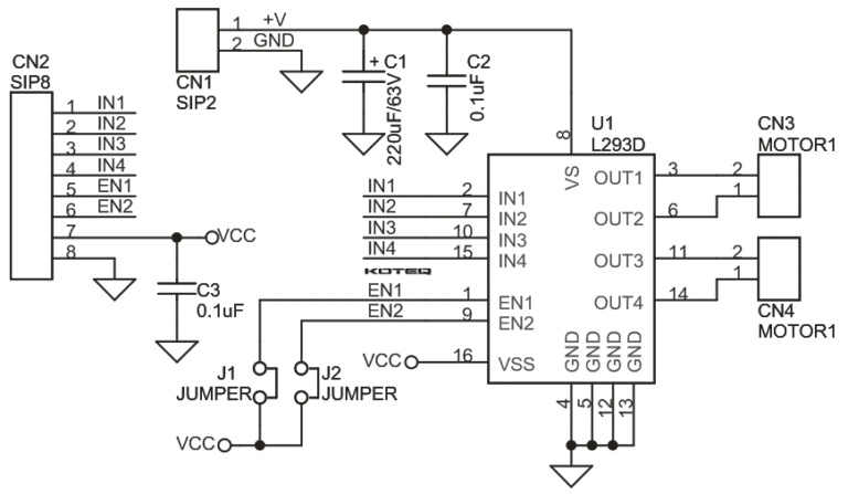 the schematic diagram for L298n driver 