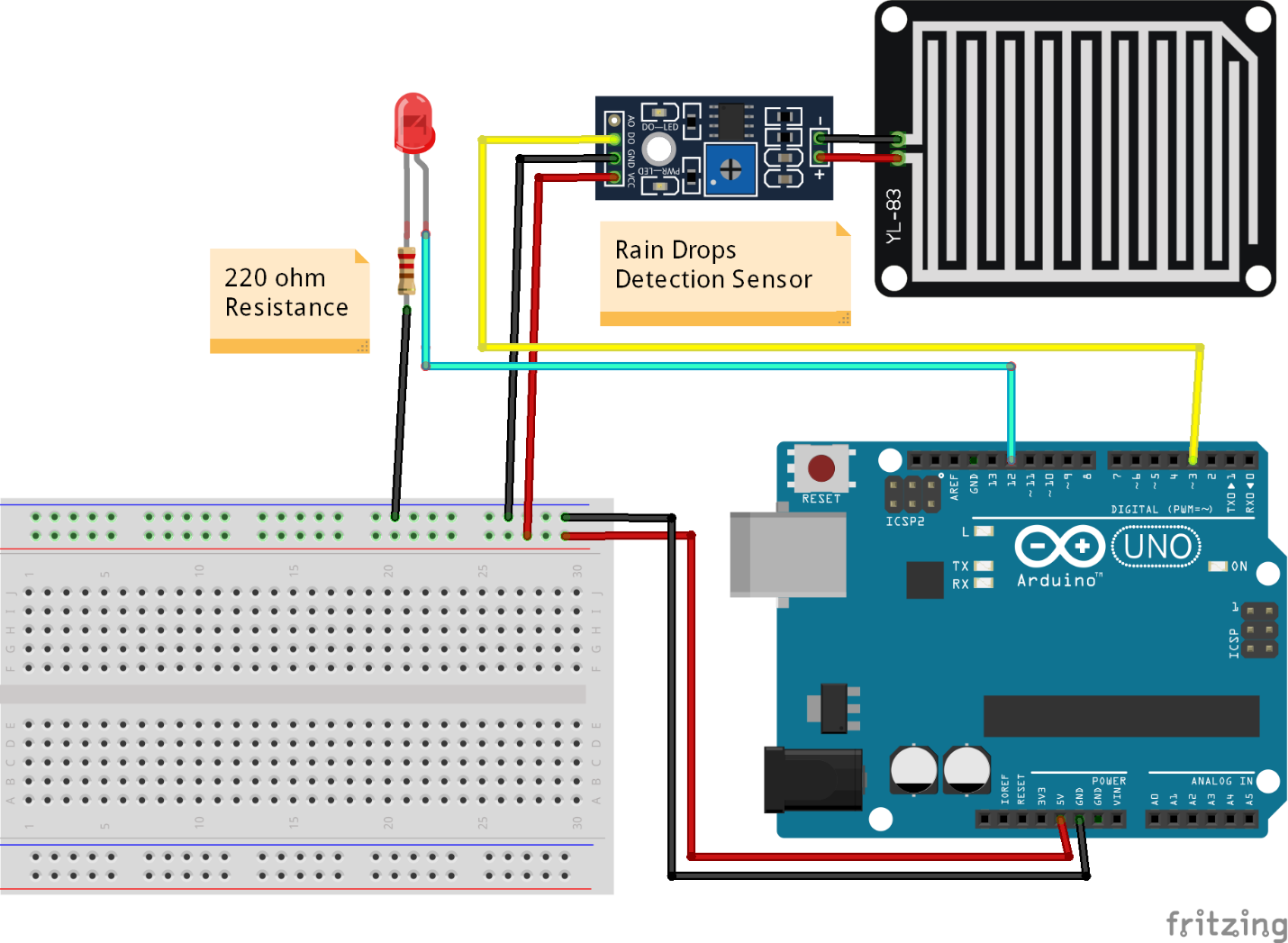 rain sensor arduino circuit