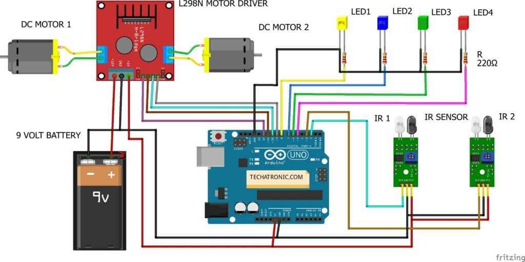 line follower robot circuit diagram