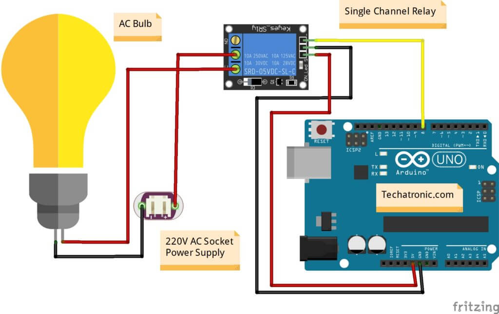 Relay Interface With Arduino Circuit Diagram