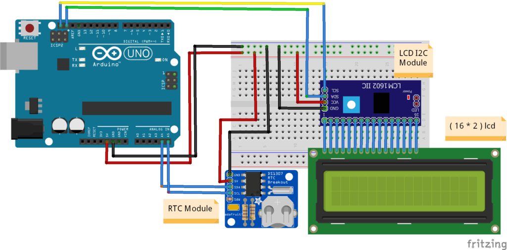 Arduino Digital Clock Circuit Diagram