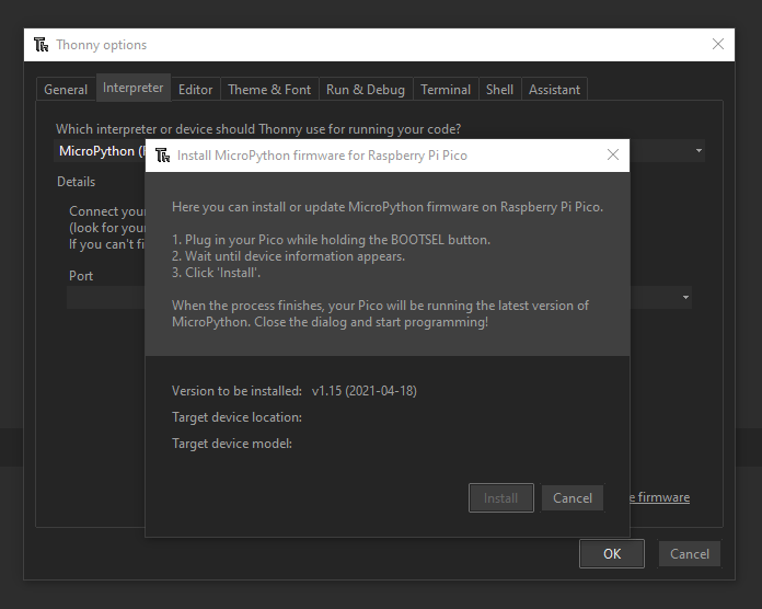 open shell thonny python ide raspberry pi