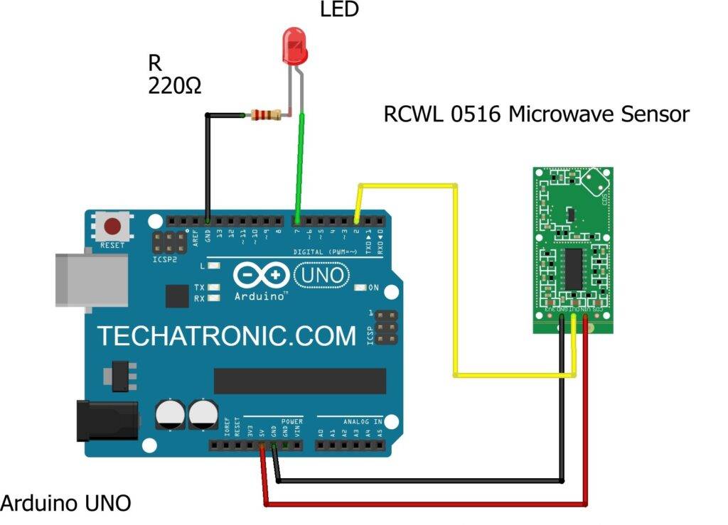 Arduino RCWL 0516 circuit