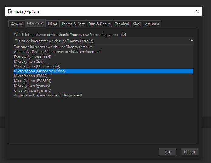 open shell thonny python ide raspberry pi