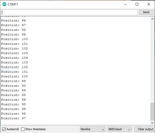 encoder serial monitor value