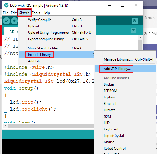 wire library arduino