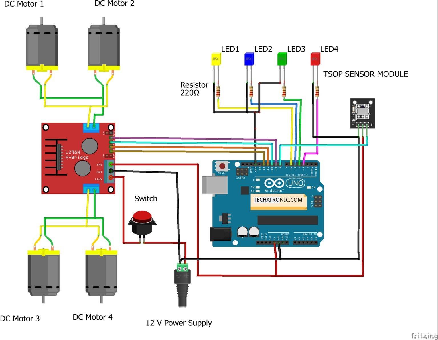 Remote control robot using Arduino | TSOP and Arduino control robot