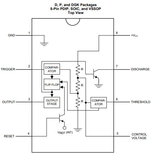 555 Timer IC schematic 