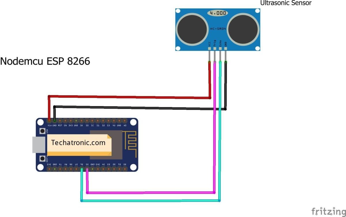 Esp8266 With Ultrasonic Sensor Esp8266 Tutorial 1832