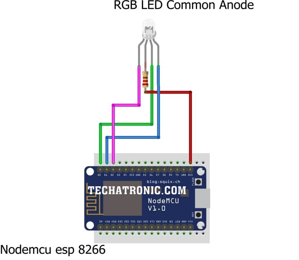 rgb led nodemcu circuit