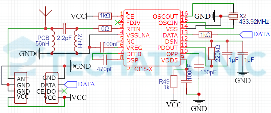 433mhz rf transmitter and receiver circuit