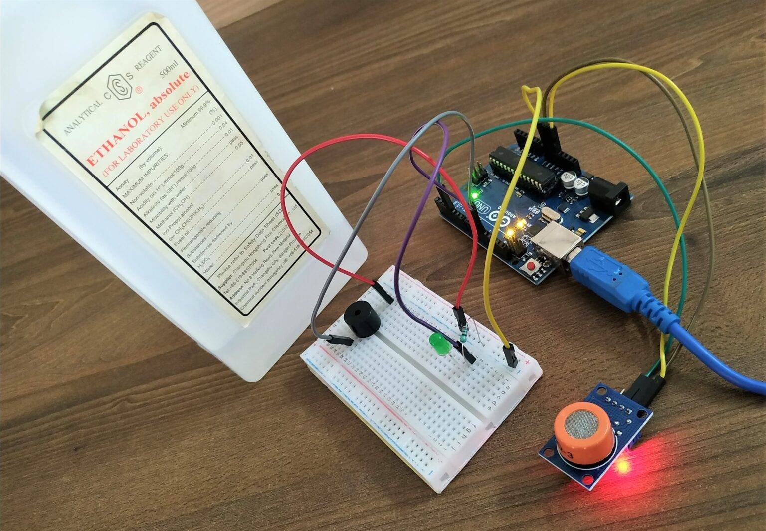 Alcohol detector using Arduino and Mq3 | MQ sensor with Arduino