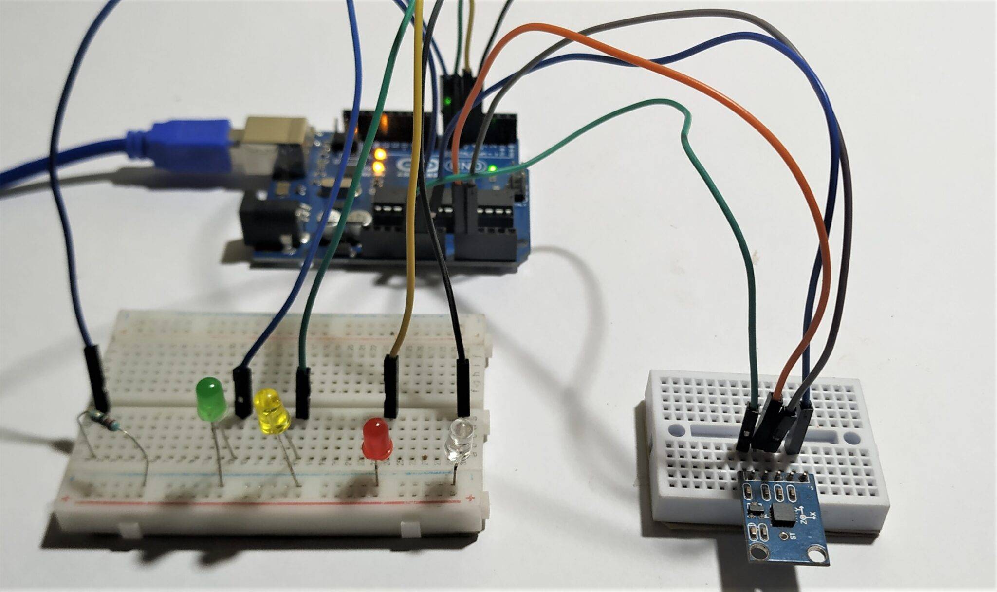 Arduino with Accelerometer Tutorial Circuit Diagram