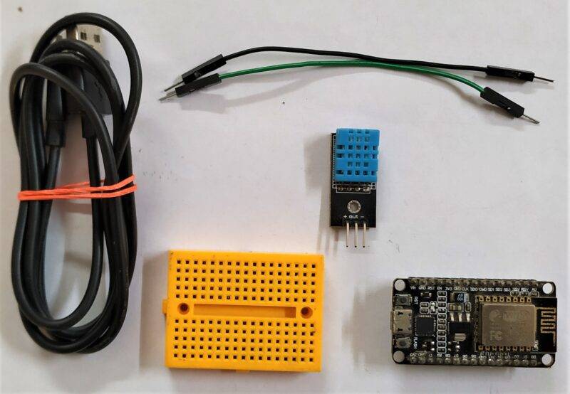 dht11 sensor with nodemcu component