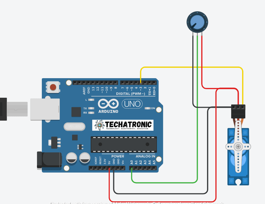 Arduino Servo Control Using Potentiometer - Techatronic