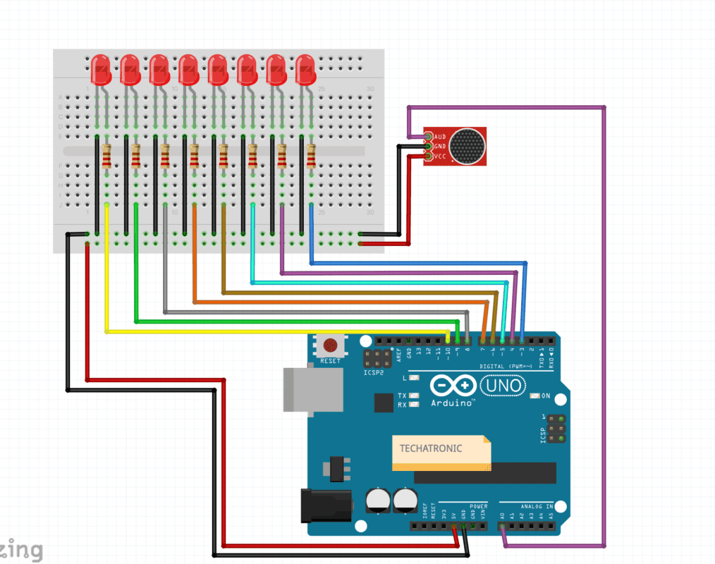 LED VU Meter using Arduino Uno | Arduino Music Control LED